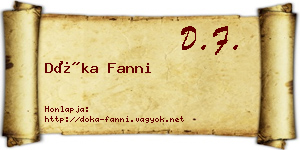 Dóka Fanni névjegykártya