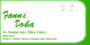fanni doka business card